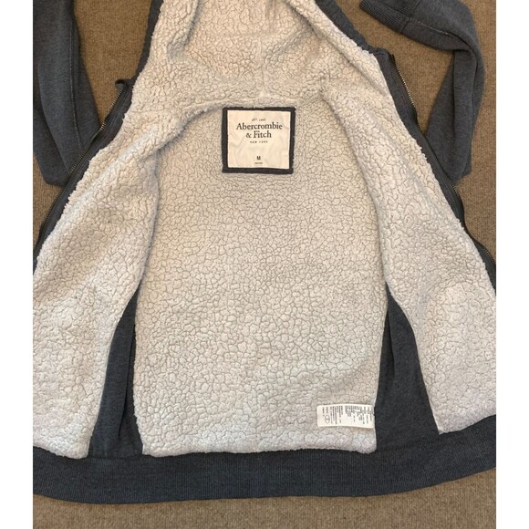 Abercrombie & Fitch Sherpa Lined Hoodie Mens M Vintage Y2K If Six Was Nine Style - Picture 2 of 8